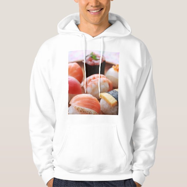 Cute and round! A selection of round sushi Hoodie (Framsida)
