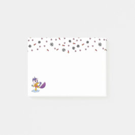 Cute and Simple Blommigt Unicorn in Rainrock Post-it Block