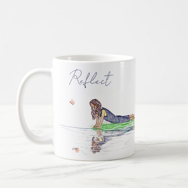 Cute and Simple Girl and Butterfly Coffee Mugg (Vänster)