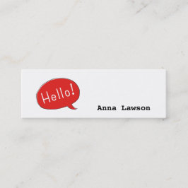 Cute and simple Hello! business card Mini Visitkort