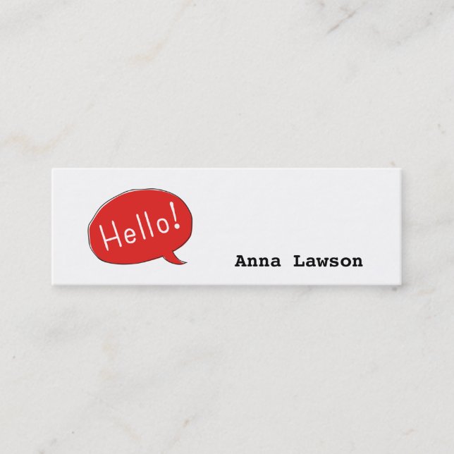 Cute and simple Hello! business card Mini Visitkort (Framsida)