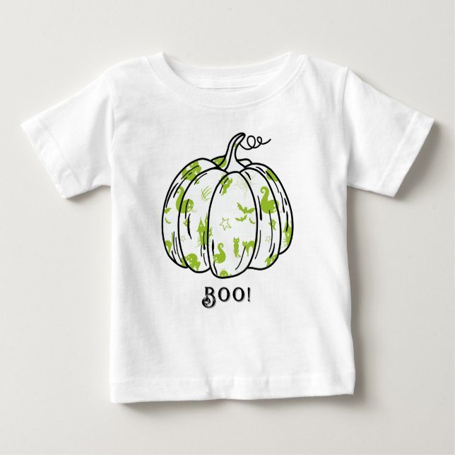 Cute and Spooky Grönt Jack-O’-Lantern T Shirt (Framsida)