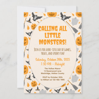 Cute and spooky halloween party invitation inbjudningar