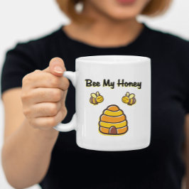 Cute and Sweet Bee My honey Beehive T-Shirt Två-Tonad Mugg