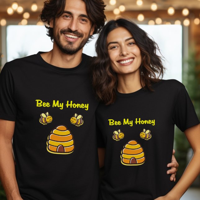 Cute and Sweet Bee My HonungsBeehive Mörk Färg T Shirt (Skapare uppladdad)
