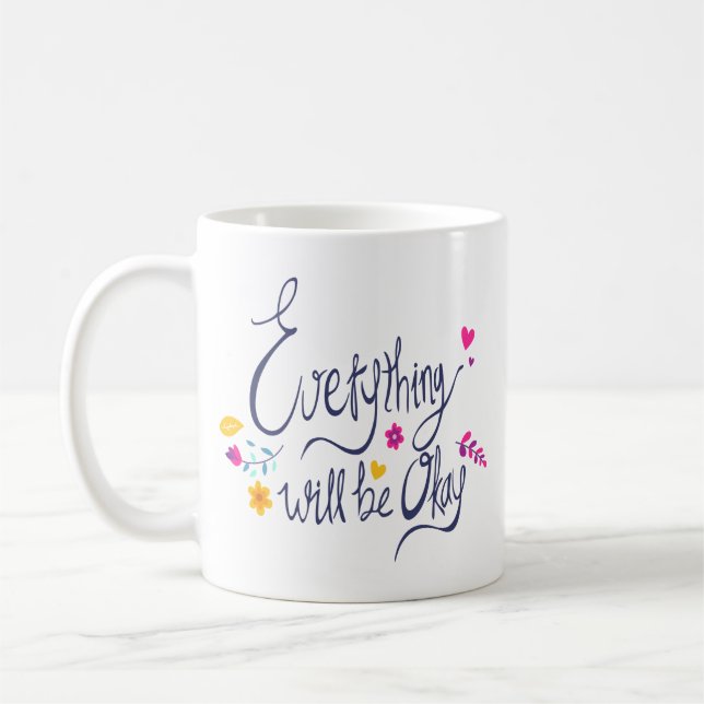 Cute and Touching Ord från Kids Graphic Design Kaffemugg (Vänster)