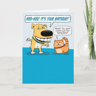Cute and underlig Excny Hund and Grumpy Cat Birthd Kort