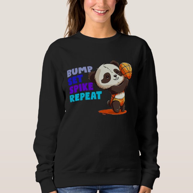 Cute and  Volleyball Baby Panda T Shirt (Framsida)