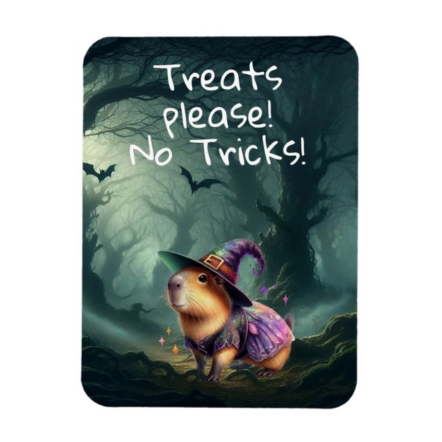 Cute and Witchy Halloween Capybara Magnet (Vertikal)