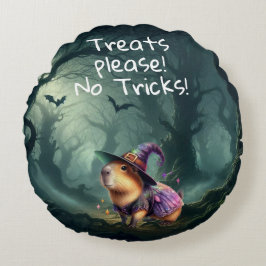 Cute and Witchy Halloween Capybara Rund Kudde