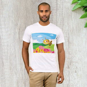 Cute Ändå Creepy Monster Bee i Flower Fält T Shirt
