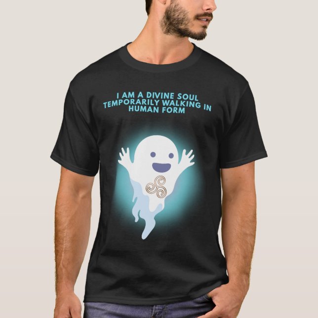 Cute Andlig Ghost - Divine Soul Quote Design T Shirt (Framsida)