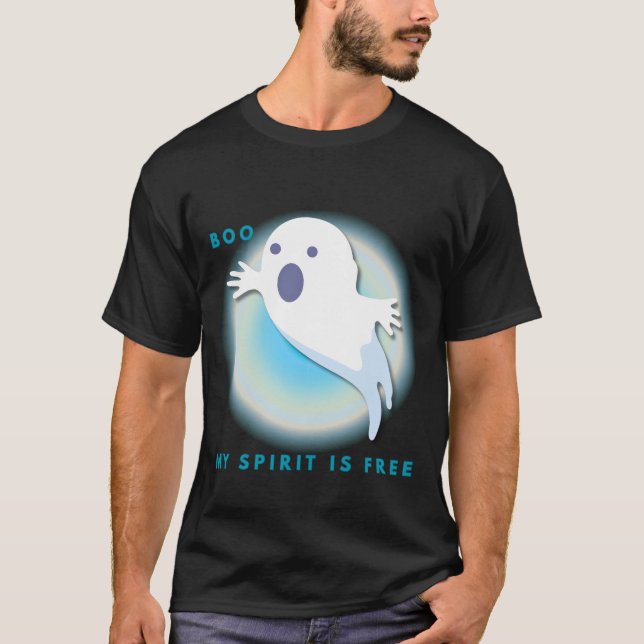Cute Andlig Ghost - Min själ är fri citat T-S T Shirt (Framsida)