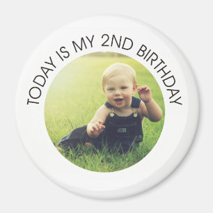 Cute andra födelsedagsfoto i Småbarn Party Magnet