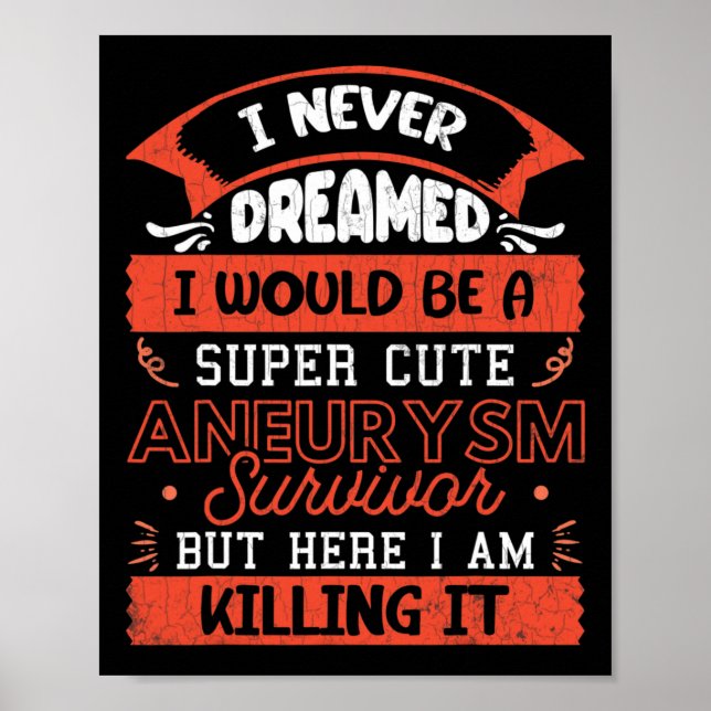 Cute Aneurysm Survivor Brain Surgery Awareness Gra Poster (Framsidan)
