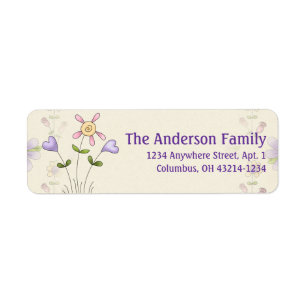 Cute Angel Antics Stollig Flowers Adressetiketter  Returadress Etikett
