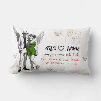 Cute Angel Cherub Couple Throw Pillow Lumbarkudde