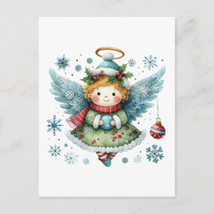 Cute Angel Folk Art Stil Vykort