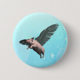 Cute Angel Gris som flyger i Himlar Knapp