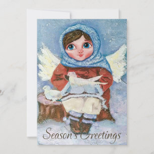 Cute Angel med Dove-julkort, Helgdag Card Julkort