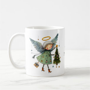 Cute Angel med Julgran Kaffemugg