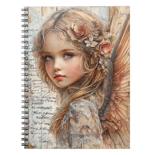 Cute Angel Spiral Notebook Anteckningsbok (Framsidan)