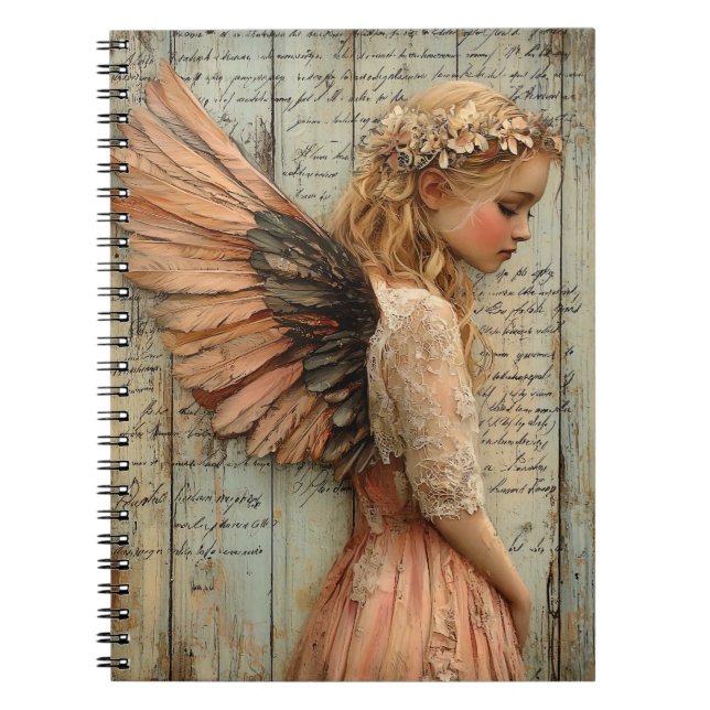 Cute Angel Spiral Notebook Anteckningsbok (Framsidan)