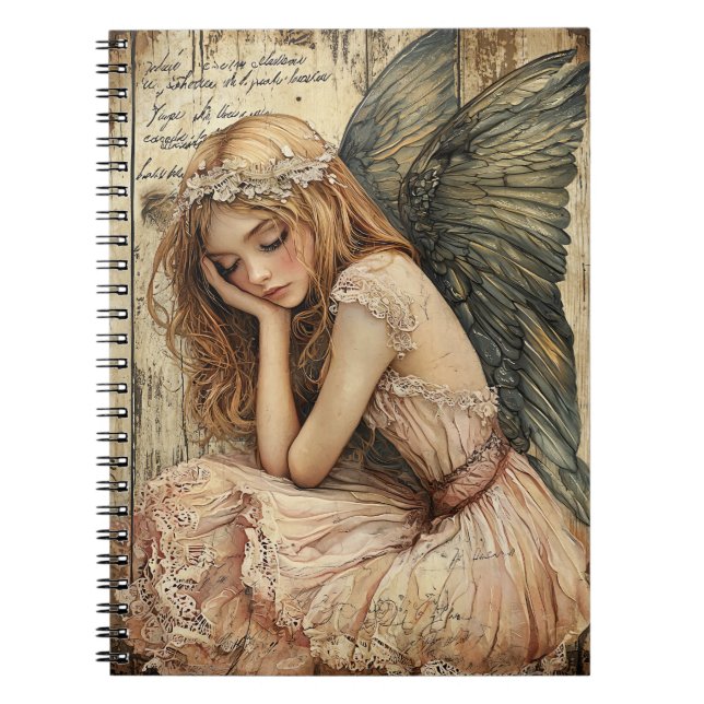 Cute Angel Spiral Notebook Anteckningsbok (Framsidan)