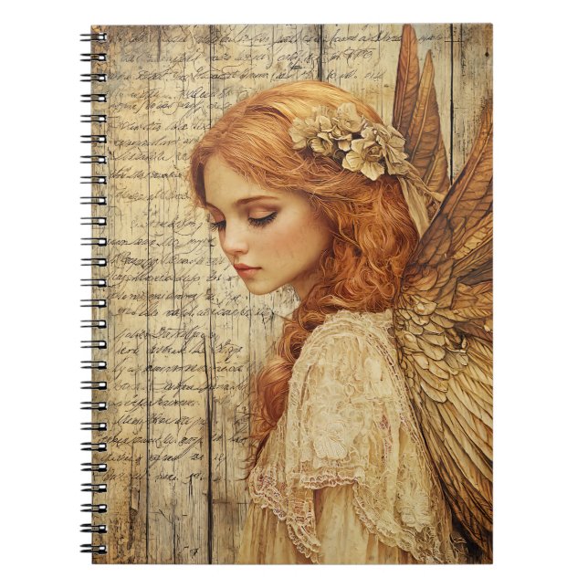 Cute Angel Spiral Notebook Anteckningsbok (Framsidan)