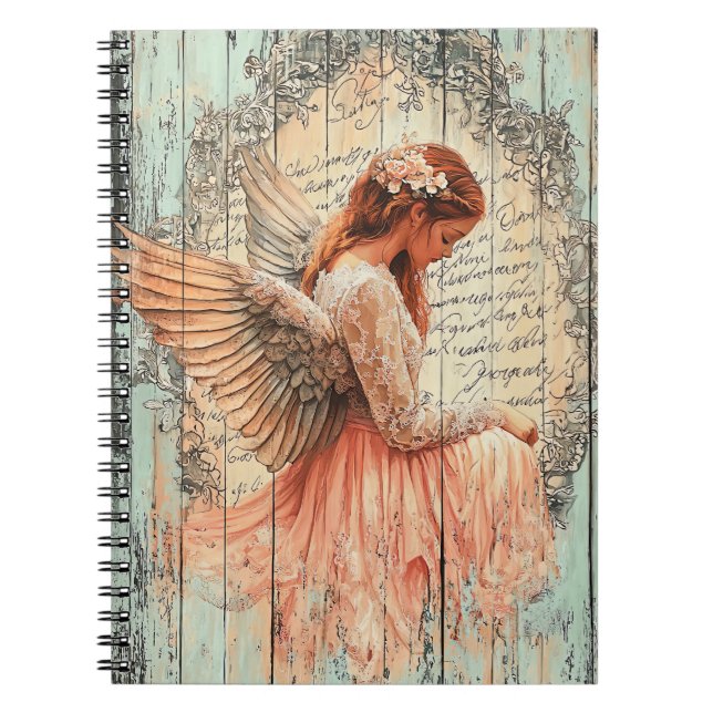 Cute Angel Spiral Notebook Anteckningsbok (Framsidan)