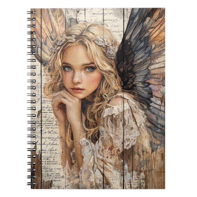 Cute Angel Spiral Notebook Anteckningsbok (Framsidan)