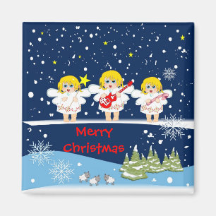 Cute Änglar God jul Magnet