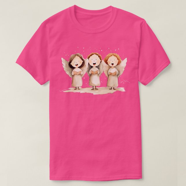 Cute Änglar Singing 1 T Shirt (Design framsida)