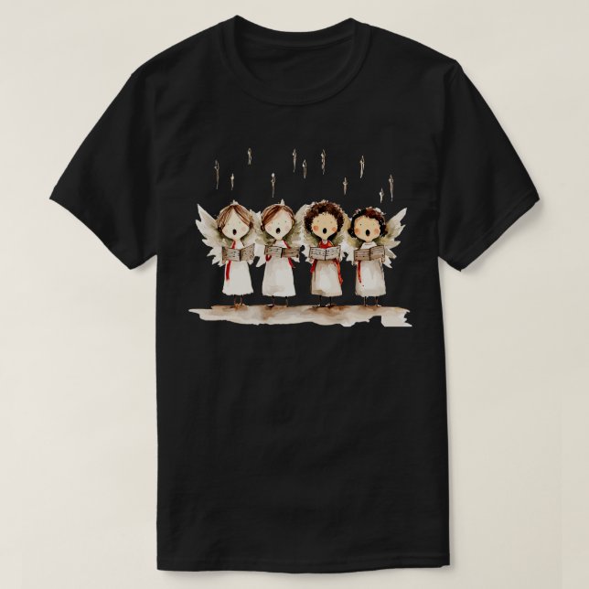 Cute Änglar Singing 3 T Shirt (Design framsida)