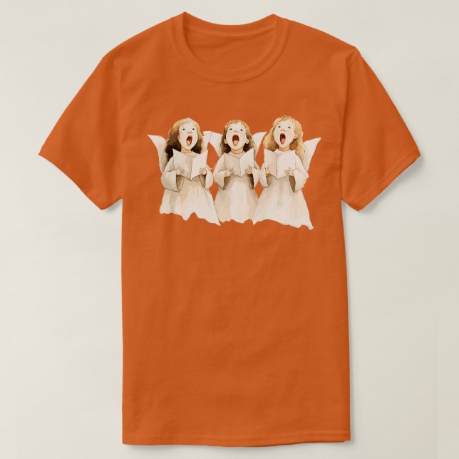 Cute Änglar Singing T Shirt (Design framsida)