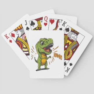 Cute Angry Baby T-Rex RAWR Cartoon Playing Cards Casinokort