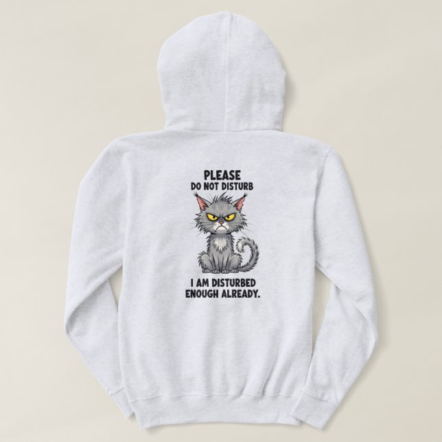 Cute Angry Cat Sweatshirt T Shirt (Design baksida)