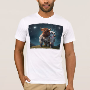 Cute Angus Bull i en Spacesuit T Shirt