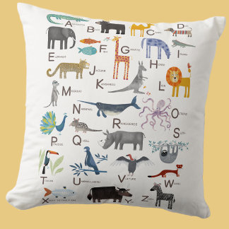 Cute Animal ABC Alphabet Kids Kudde