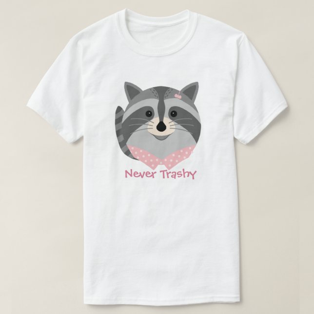 Cute Animal 'Aldrig Trashy' Racoon T-shirt (Design framsida)