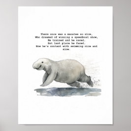 Cute animal art - Tävla Manatee Poster