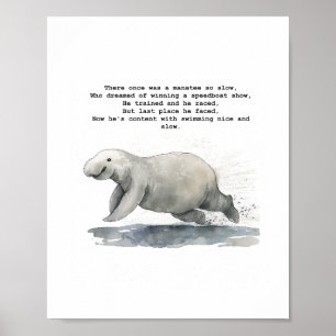 Cute animal art - Tävla Manatee Poster