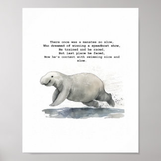 Cute animal art - Tävla Manatee Poster