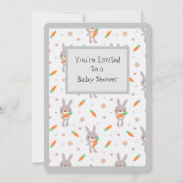 Cute Animal Bunny Adsible Generic Baby Shower Inbjudningar