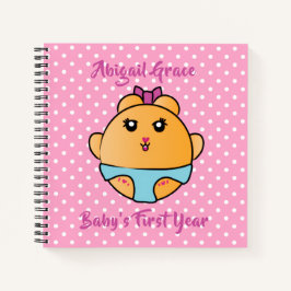 Cute Animal Cartoon Girl Baby Journaling Pink