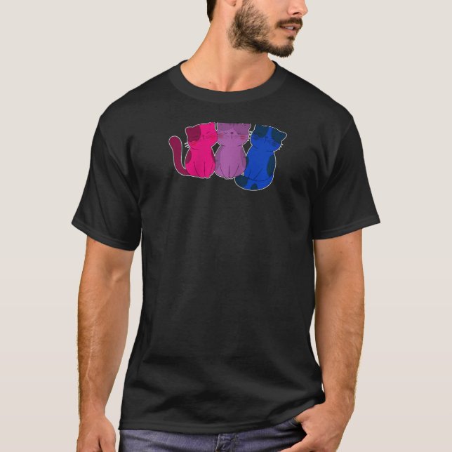 Cute Animal Cat Bisexual Lgbt Bi Pride Bisex T Shirt (Framsida)