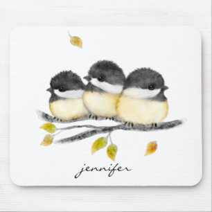 Cute Animal Chickadee Bird Mouse Pad Musmatta