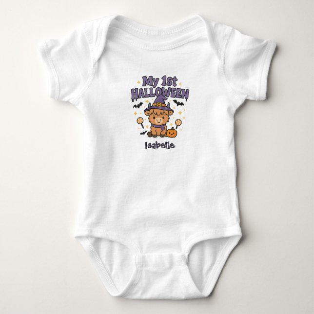 Cute Animal Cow Baby First Halloween T Shirt (Framsida)