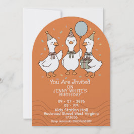 Cute Animal | Ducks Birthday Invitation Inbjudningar