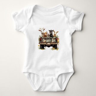 Cute Animal Farm On Baby Jersey Bodysuit T Shirt